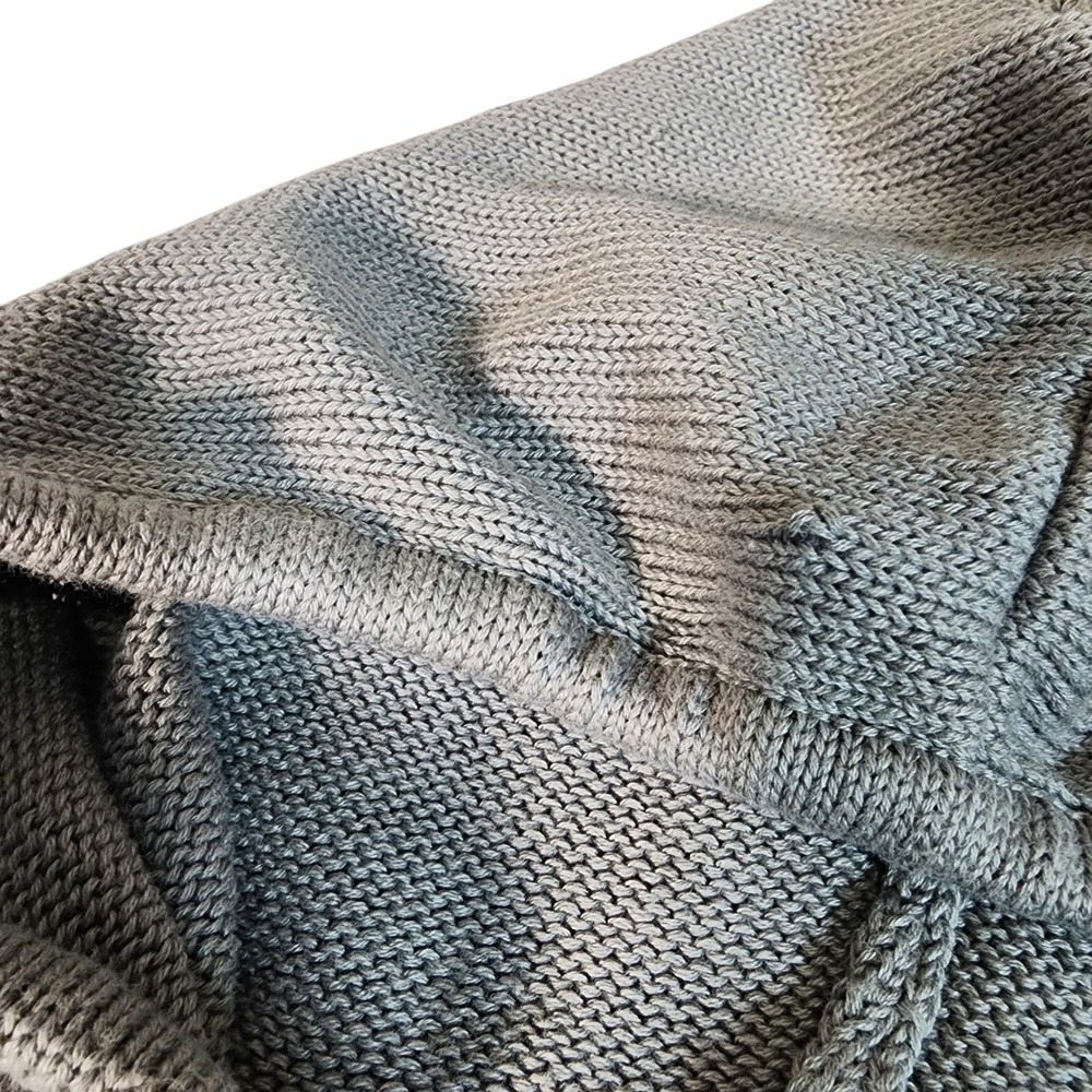 DECREE‎ Gray Crochet Knit Hooded Fringe Vest Cardigan Women's M M - Picture 6 of 10